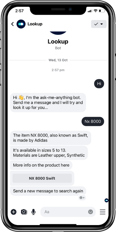 Look-up-bot-mobile-view Enablo Platform Bot and Automation