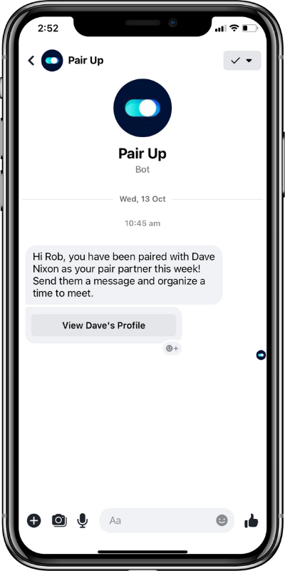 Pair up bot on phone